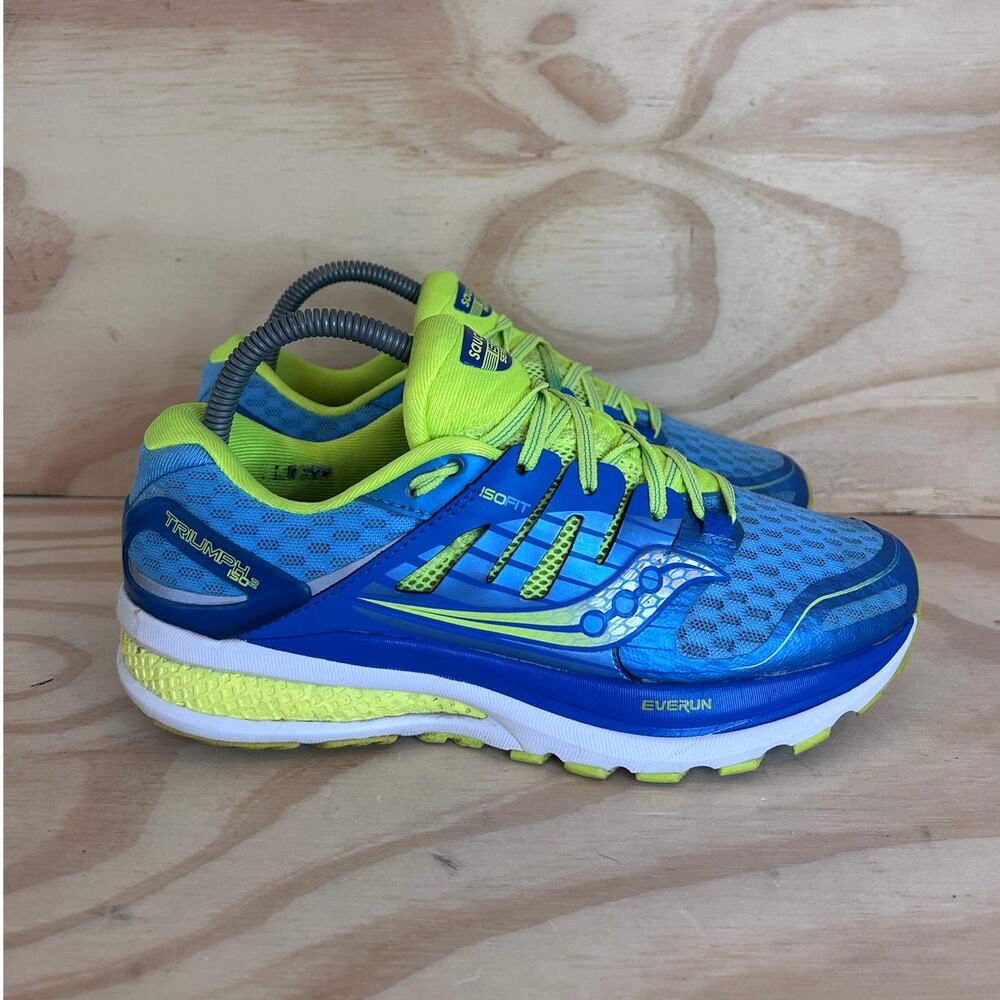 Saucony - Triumph ISO 2 - Running Shoes - Blue/Yellow - Women's - 8.5 - S10290-4
